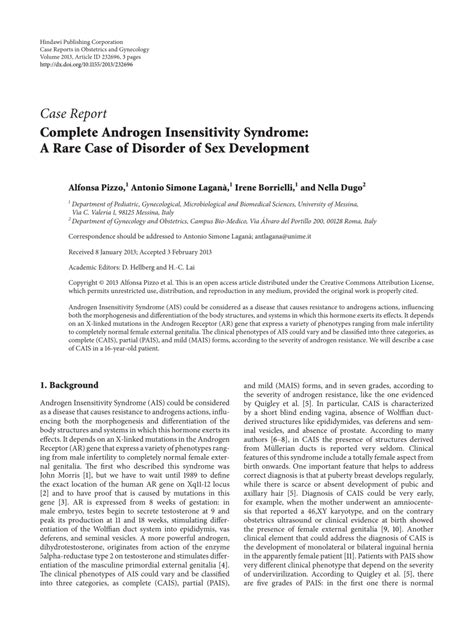 Pdf Complete Androgen Insensitivity Syndrome A Rare Case Of Disorder Of Sex Development