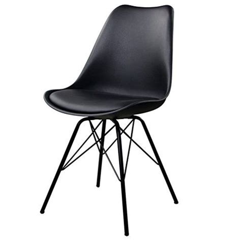 Available in white, grey, black and red. JinQi Premium Eames Style Molded Plastic Eiffel Retro PU Leather Dining Side Chair Set Of 2 ...