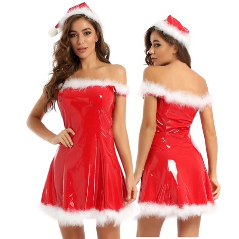 超人気高品質 Women Christmas Fancy Dress Adults Sexy Costume Mrs Santa Claus Cosplay Party Xmas Mini