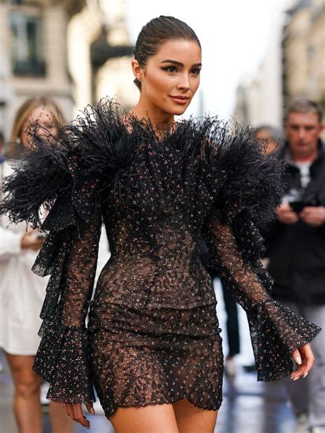 Olivia Culpo In A Black See Through Dress Was Seen Out In Paris 0929