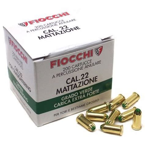 Fiocchi Cartuccia A Salve Per Mattazione Grado Verde Extra Forte Cal22