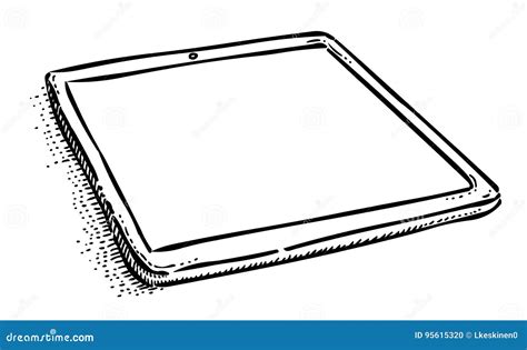 Cartoon Image Of Tablet Computer With Blank Screen In Ipad Style Stock