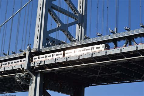 Patco Train Heading Into Camden Nj On The Ben Franklin Bridge