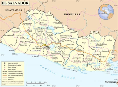 Mapa Político De El Salvador Mapa De El Salvador