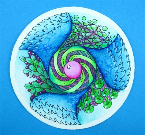 Colored Zendala Tiles by Marie Browning - Tombow USA Blog | Zentangle