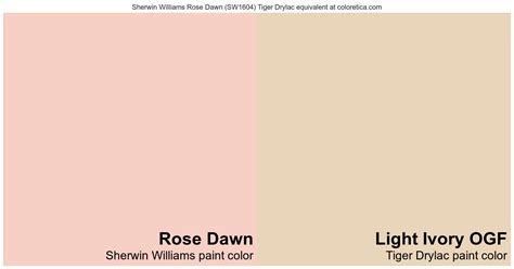 Sherwin Williams Rose Dawn Tiger Drylac Equivalent Light Ivory Ogf