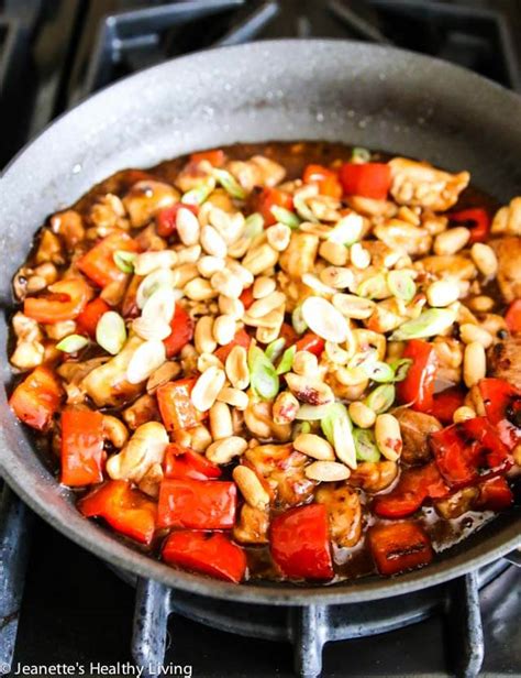 Kung Pao Chicken With Peanuts Recipe Jeanette S Healthy Living