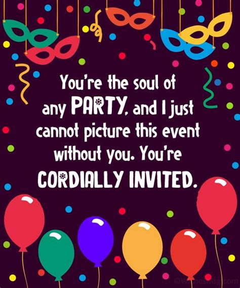 100 Party Invitation Messages And Wording Ideas