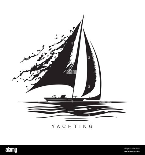 Vector Logo Of Yacht With Sail Illustration Of Sail Boat Vector