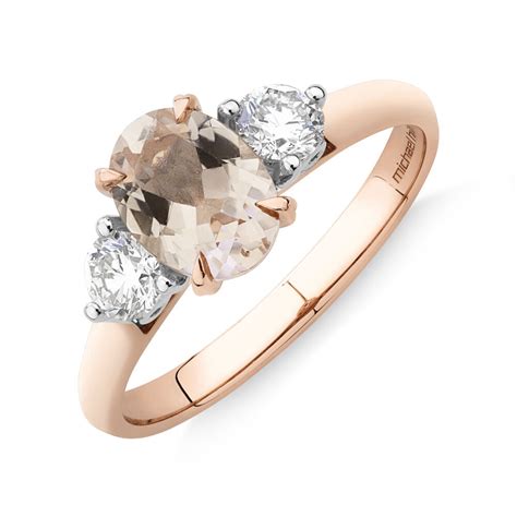 ring with morganite and 0 40 carat tw of diamonds in 10kt rose gold