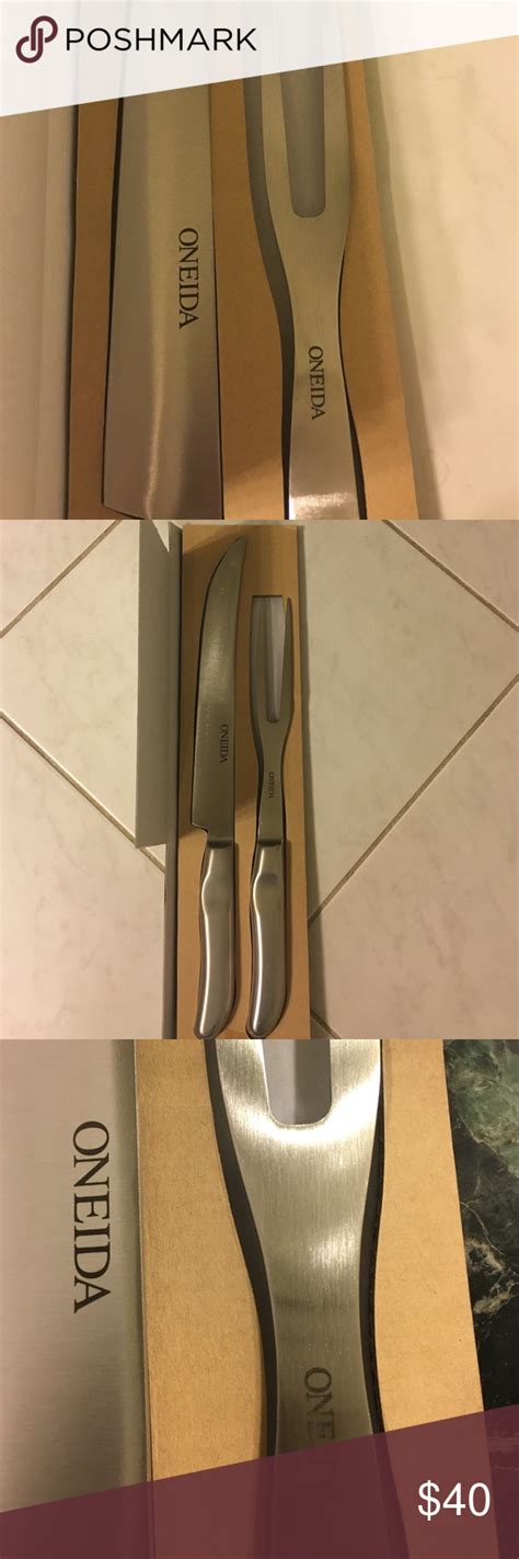 Oneida 55086 knife set with block, 14 piece looking for more oneida stainless steel knife set similar ideas? Oneida carving knife set NWT | Carving knife set, Knife ...