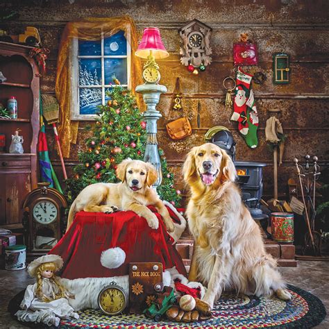Find the perfect golden retriever christmas stock photos and editorial news pictures from getty images. Santa's Little Helpers, 1000 Pieces, SunsOut | Puzzle ...