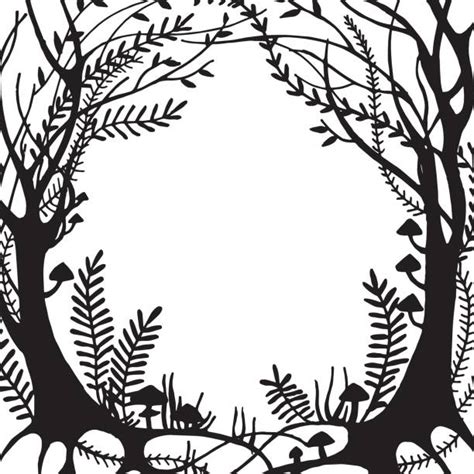 Dark Spooky Forest Drawing Illustrations Royalty Free Vector Graphics