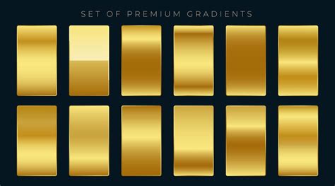 Premium Set Of Golden Gradients Download Free Vector Art Stock