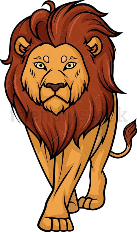 Lion Walking Cartoon Clipart Vector Friendlystock