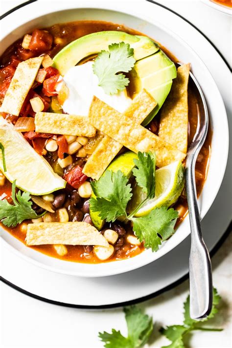 Go for one of the sweeter varieties and you can skip a less healthy sugary. The BEST Vegan Tortilla Soup made with beans, corn and fire roasted tomatoes in ONE pot and in ...