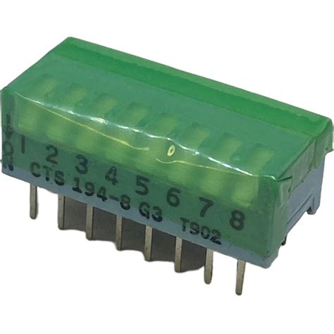 Cts 194 8 8 Position Dip Switch Blue 254mm Pitch 2 Row 16 Pin Dip Switch