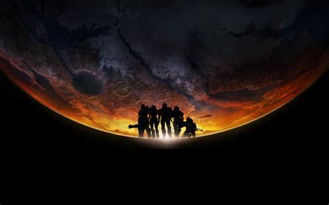 Download Halo Soldiers Video Game Silhouette 2560x1600 Wallpaper