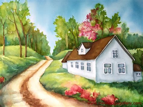 Easy Watercolor Paintings Of Spring Landscapes At