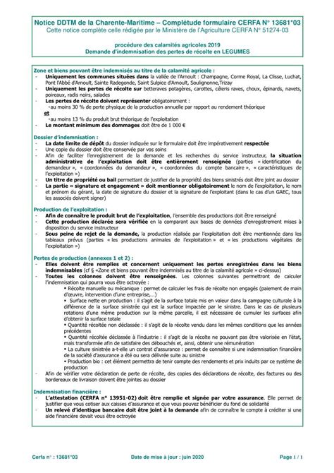 Notice Ddtm De La Charente Maritime Compl Tude Formulaire Cerfa N