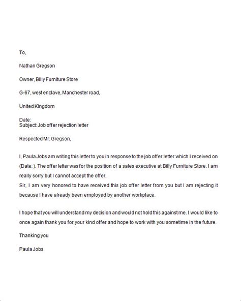 7 Sample Job Rejection Letters To Download Sample Templates