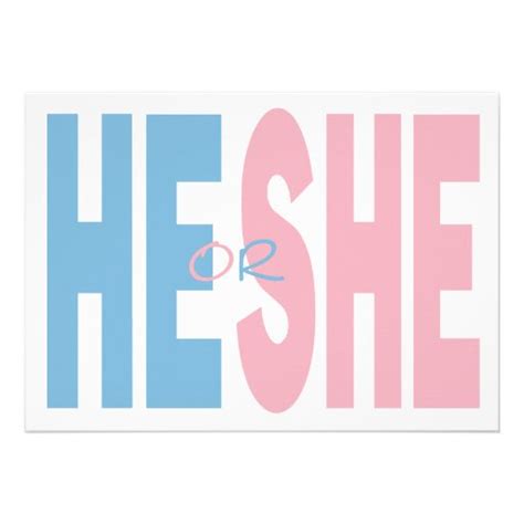 He Or She Gender Reveal Party 5x7 Paper Invitation Card Zazzle