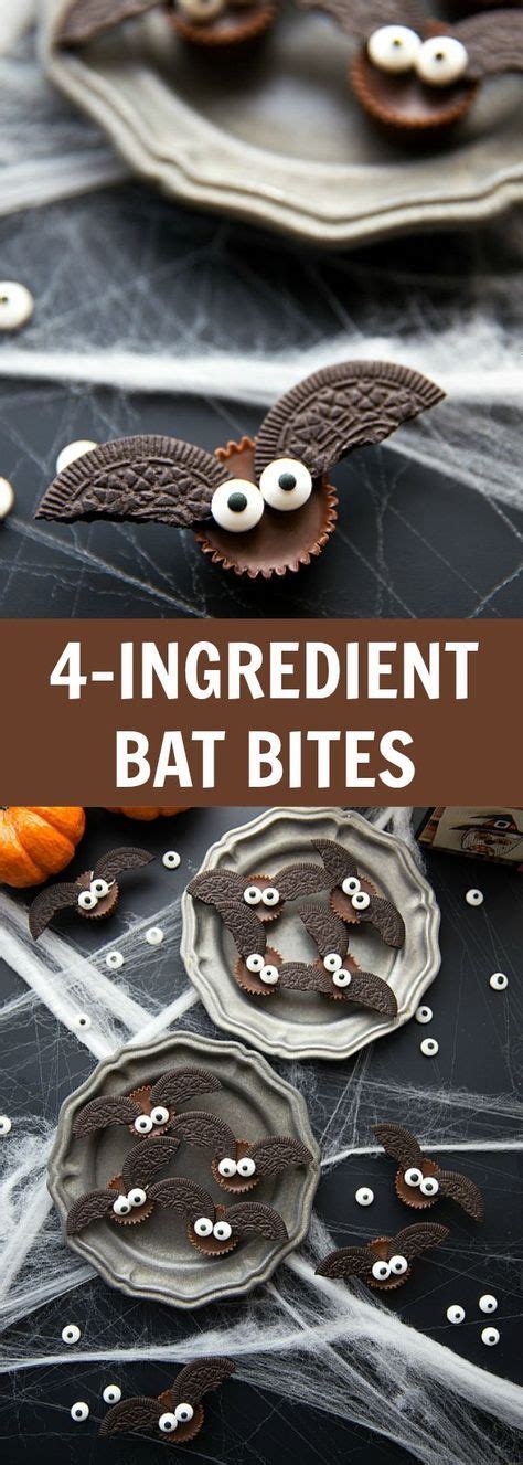 Easy Four Ingredient Halloween Treat Mini Bat Candy Bites Halloween