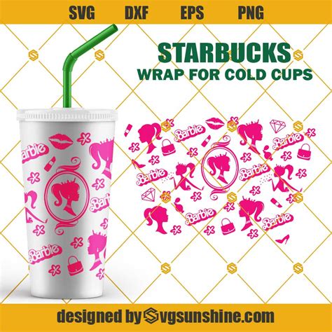Full Wrap Barbie Pink Starbucks Cup Svg