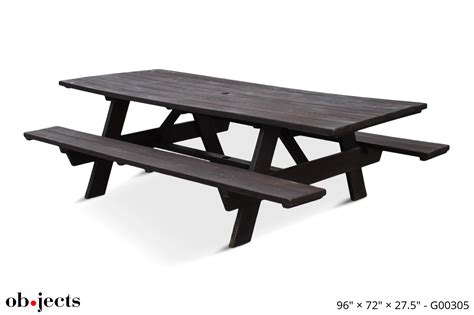 Picnic Table 8 Stained Brown Wood Ob•jects