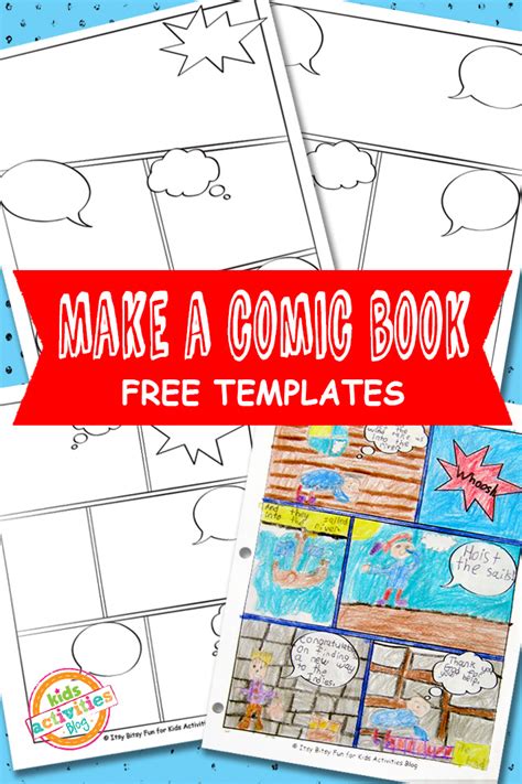 comic book templates  kids printable