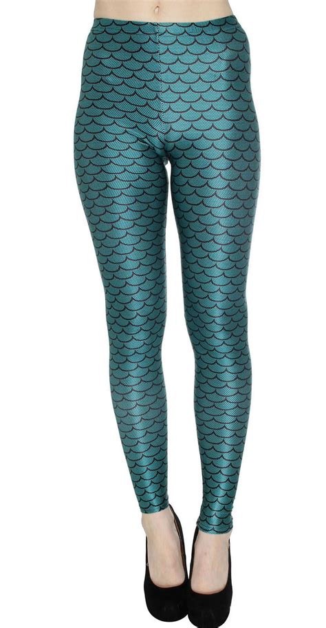 Teal Blue Mermaid Leggings Size Medium Tall On Luulla
