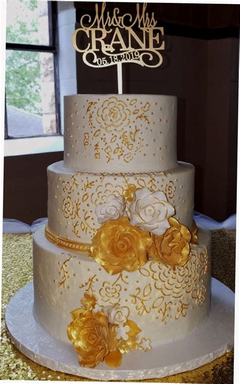 How To Make A Gold Wedding Cake Photos Cantik
