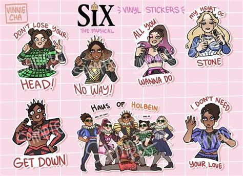 Six The Musical Vinyl Stickers Etsy Musicals Funny Musicals