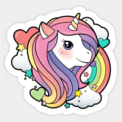 Magical Rainbow Unicorn Unicorn Sticker Teepublic