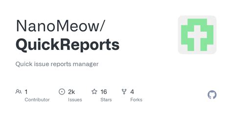 github nanomeow quickreports quick issue reports manager