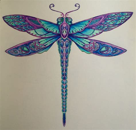 Johanna Basford Dragonfly Tattoo Design Dragonfly Painting