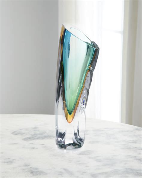 Art Glass 21st Century And New Missoni Modern Blown Encased Glass Vase