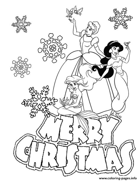 Printable disney princess christmas gifts coloring page. Disney Princesses Snowflake Christmas Coloring Pages Printable