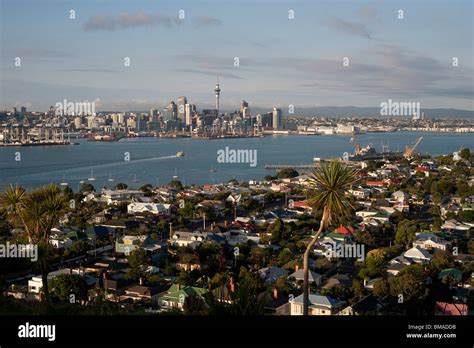 Overview Of Auckland Skyline Auckland Region New Zealand Stock Photo