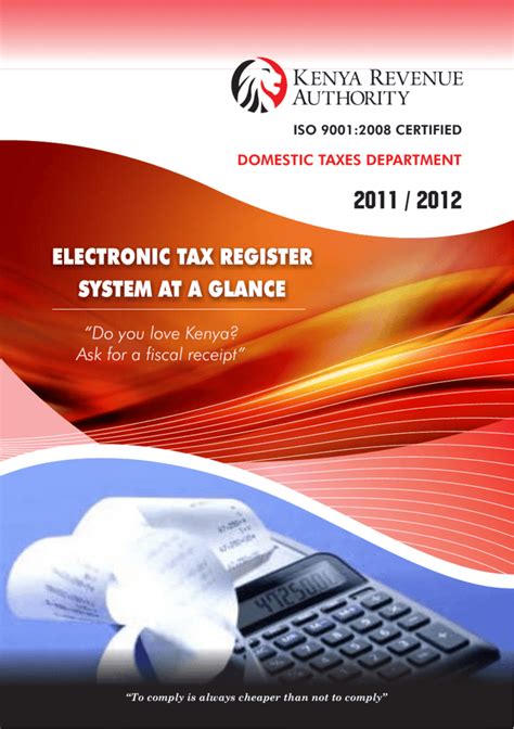 The kenya revenue authority (kra) was established by an act of parliament, chapter 469 of the the authority is charged with the responsibility of collecting revenue on behalf of the government of. ETR System - Kenya Revenue Authority