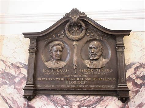 Ida And Isidor Straus Memorial Plaque Rms Titanic Passenge Flickr