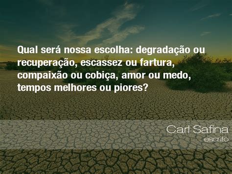No brasil ainda se celebra a semana nacional do meio ambiente. Frases do Meio Ambiente - Carl Safina, escritor (04/07 ...
