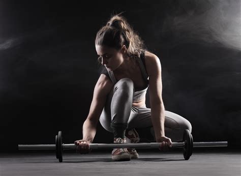 Wallpaper Sports Women Sitting Fitness Model Barbell Muscle