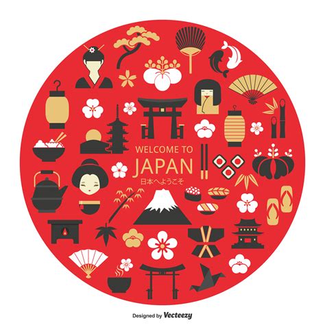 Its viewers started to learn that japanese cuisine is more than just sushi, tempura. Japanese Culture Vector Icons In Circle 174243 - Download ...