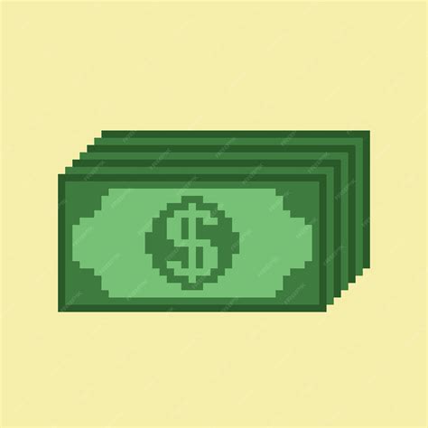 Premium Vector Money In Pixel Art Style