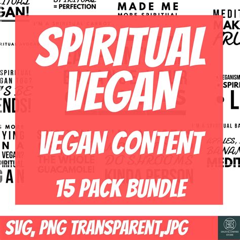 15 Spiritual Vegan Quotes Bundle Svg Png  Veganism Etsy