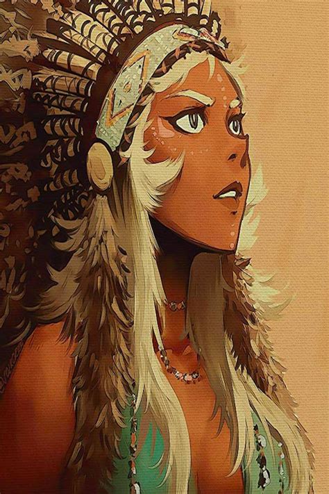 Native American Anime Art Indian Wall Art Art Anime Art