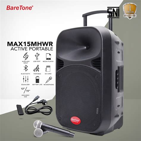 Jual Baretone Speaker Portable Max15mhwr 15 Inch Shopee Indonesia