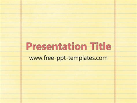 Notebook Paper Ppt Template Graphicxtreme