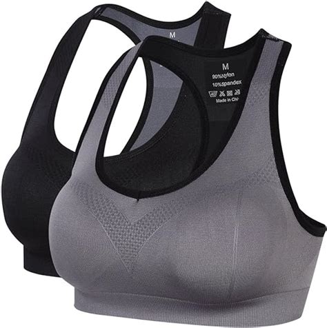 Himiss Women Racerback Sports Bras High Impact Workout Gym Activewear Bra Xl Black And Gray
